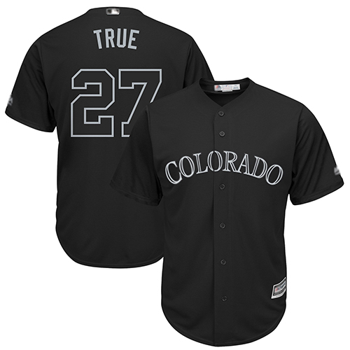 Rockies #27 Trevor Story Black "True" Players Weekend Cool Base Stitched MLB Jersey