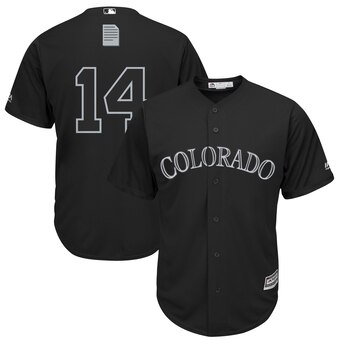 Colorado Rockies #14 Tony Wolters Majestic 2019 Players' Weekend Cool Base Player Jersey Black