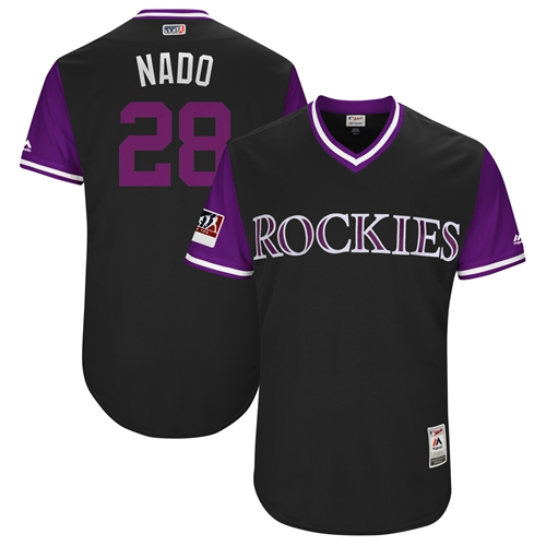 Rockies #28 Nolan Arenado Black "Nado" Players Weekend Authentic Stitched MLB Jersey
