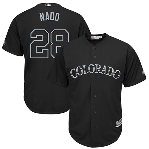 Rockies #28 Nolan Arenado Black "Nado" Players Weekend Cool Base Stitched MLB Jersey