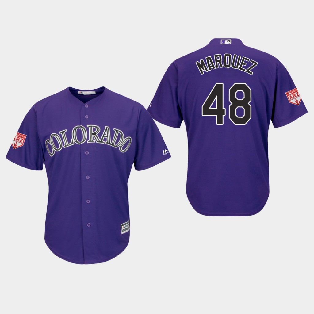 Rockies #48 German Marquez Purple 2019 Spring Training Cool Base Stitched MLB Jersey