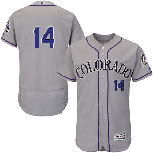 Rockies #14 Tony Wolters Grey Flexbase Authentic Collection Stitched MLB Jersey