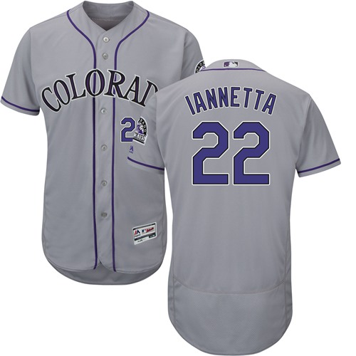 Rockies #22 Chris Iannetta Grey Flexbase Authentic Collection Stitched MLB Jersey