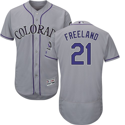 Rockies #21 Kyle Freeland Grey Flexbase Authentic Collection Stitched MLB Jersey