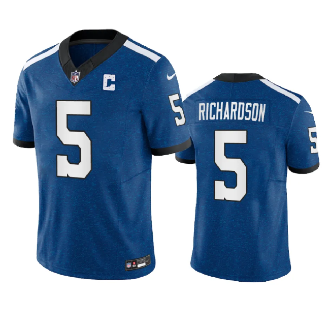 Men's Indianapolis Colts #5 Anthony Richardson Royal Indiana Nights Limited Stitched Football Jersey Men's Indianapolis Colts #5 Anthony Richardson Royal Indiana Nights Limited Stitched Football Jersey