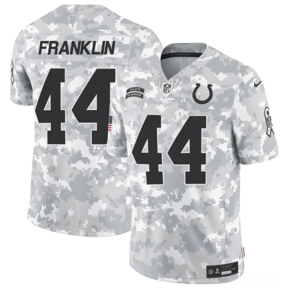 Men's Indianapolis Colts #44 Zaire Franklin 2024 F.U.S.E Arctic Camo Salute to Service Limited Stitched Football Jersey Men's Indianapolis Colts #44 Zaire Franklin 2024 F.U.S.E Arctic Camo Salute to Service Limited Stitched Football Jersey