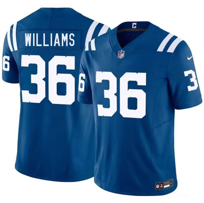 Men's Indianapolis Colts #36 Roydell Williams Blue 2026 F.U.S.E. Vapor Limited Stitched Football Jersey