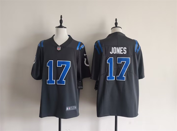 Men's Indianapolis Colts #17 Daniel Jones Dark Gray 2026 Rivalries Collection Limited Stitched Football Jersey