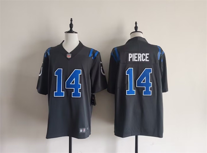 Men's Indianapolis Colts #14 Alec Pierce Dark Gray 2026 Rivalries Collection Limited Stitched Football Jersey