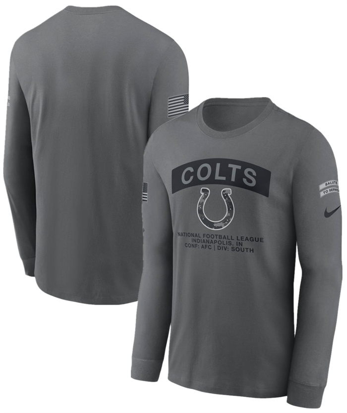 Men's Indianapolis Colts Gray 2026 Salute to Service Long Sleeve T-Shirt