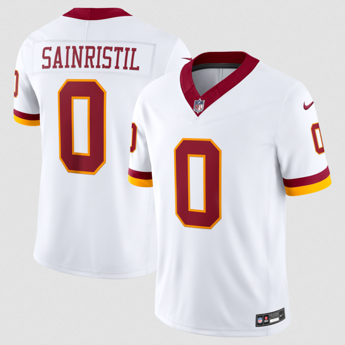 Men's Washington Commanders #0 Mike Sainristil White 2026 F.U.S.E. Vapor Limited Stitched Football Jersey
