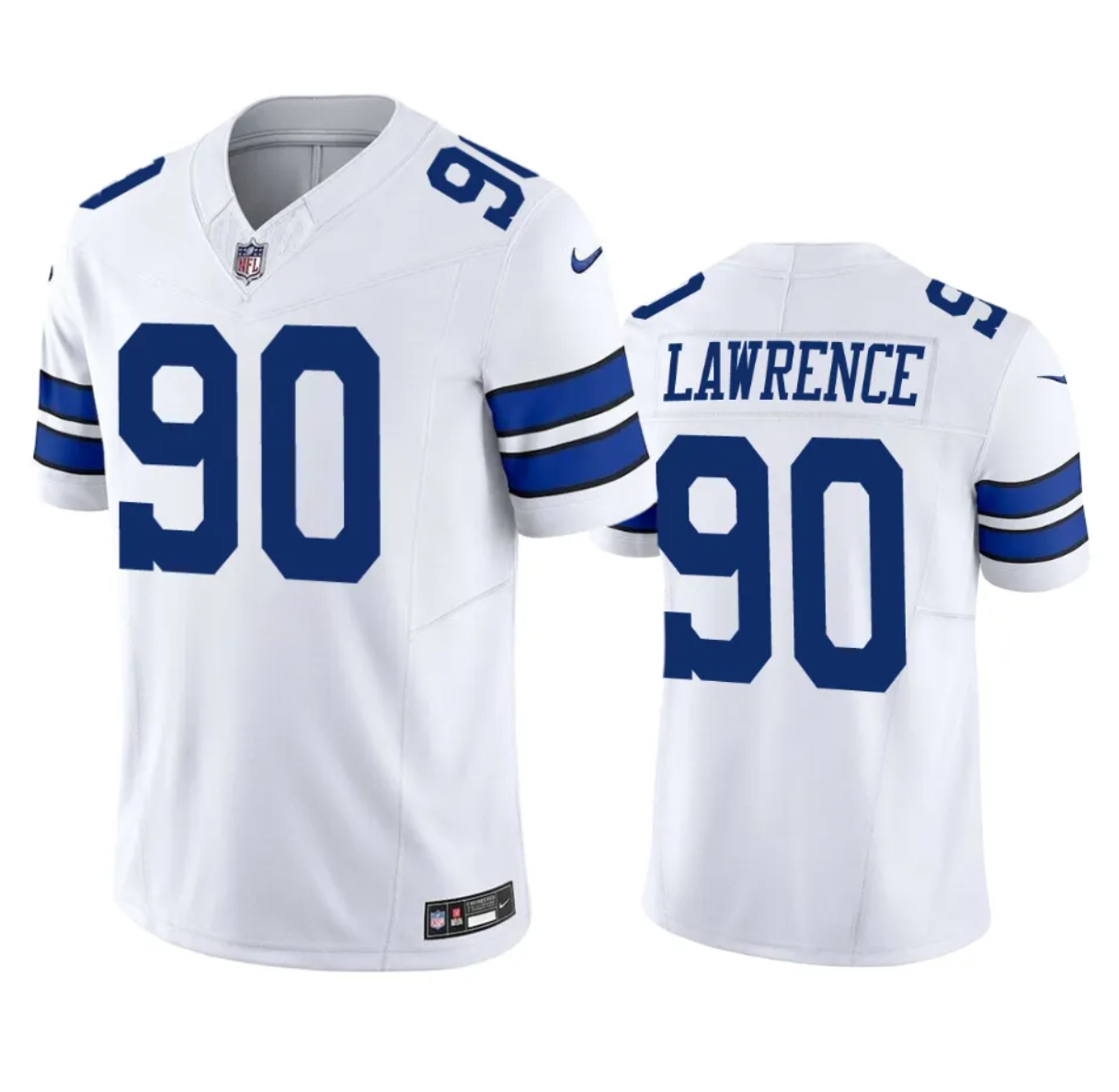 Men's Dallas Cowboys #90 Demarcus Lawrence White 2023 F.U.S.E. Vapor Limited Stitched Football Jersey