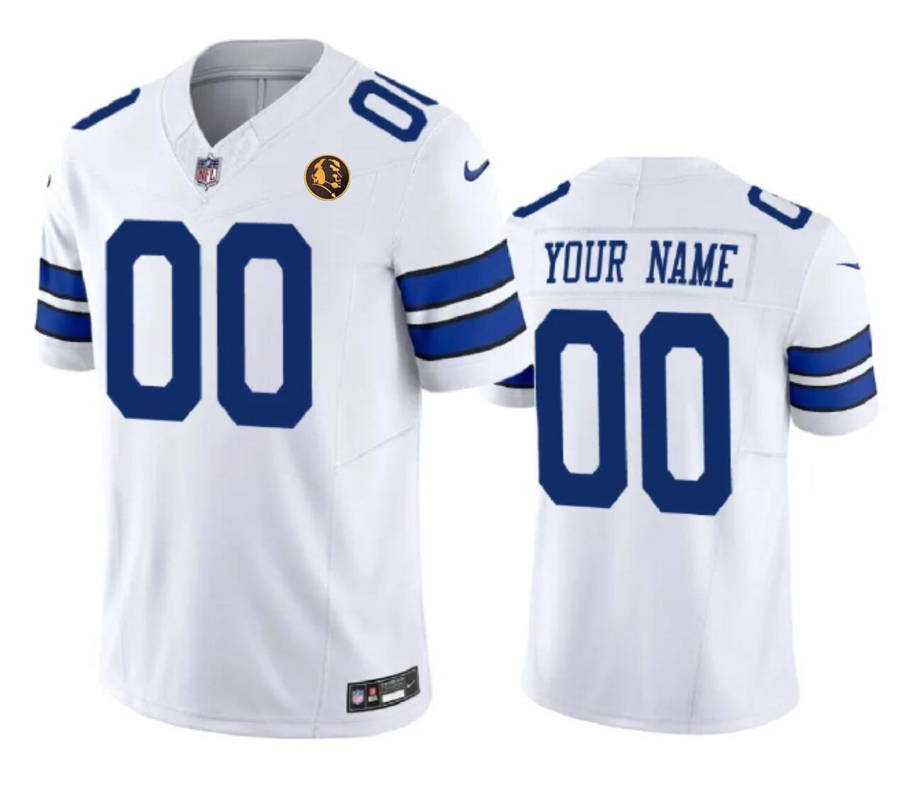 Men's Dallas Cowboys Active Player Custom White 2023 F.U.S.E. With John Madden Patch Vapor Limited Stitched Football Jersey