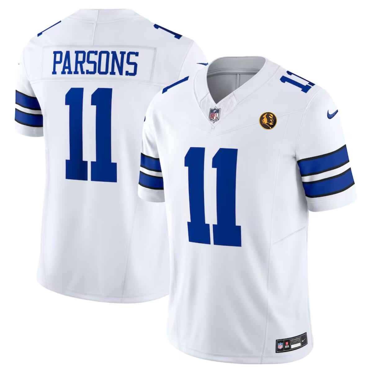 Men's Dallas Cowboys #11 Micah Parsons White 2023 F.U.S.E. With John Madden Patch Vapor Limited Stitched Football Jersey