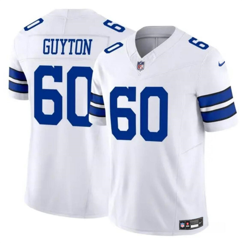 Men's Dallas Cowboys #60 Tyler Guyton White 2024 F.U.S.E Draft Vapor Untouchable Limited Stitched Football Jersey