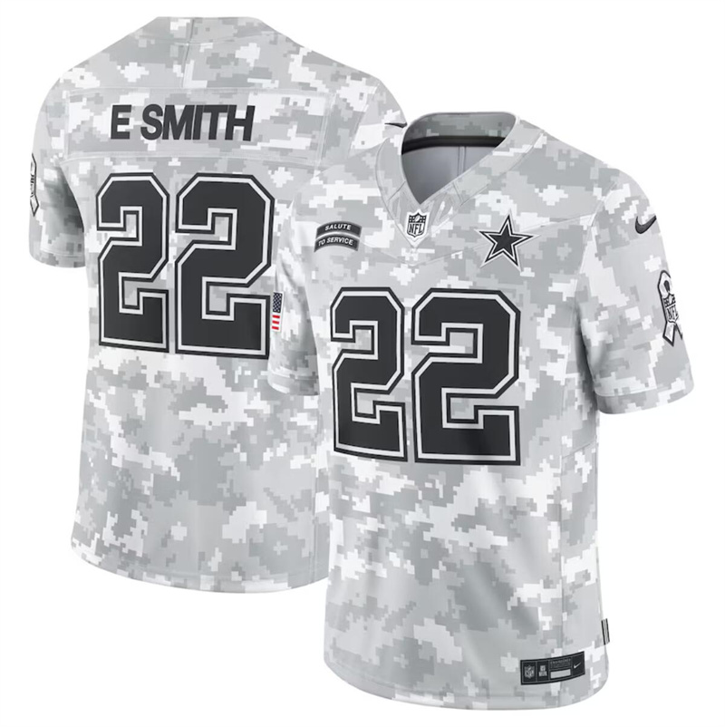 Men's Men's Dallas Cowboys #22 Emmitt Smith 2024 F.U.S.E Arctic Camo Salute to Service Limited Stitched Football Jersey Men's Men's Dallas Cowboys #22 Emmitt Smith 2024 F.U.S.E Arctic Camo Salute to Service Limited Stitched Football Jersey