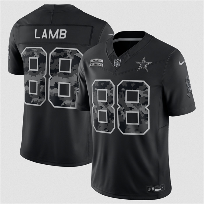Men's Dallas Cowboys #88 CeeDee Lamb Black F.U.S.E. 2026 Salute to Service Limited Stitched Football Jersey