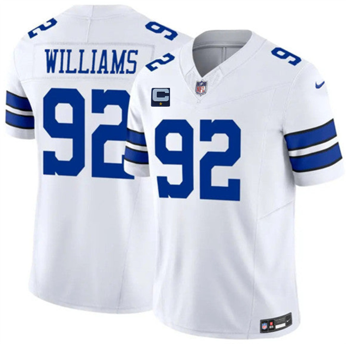 Men's Dallas Cowboys #92 Quinnen Williams White 2026 With 1-Star C Patch F.U.S.E Vapor Untouchable Limited Stitched Football Jersey