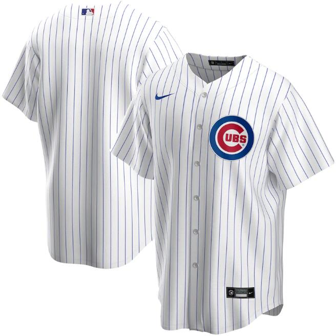 Men's Chicago Cubs Blank White MLB Cool Base Stitched Jersey