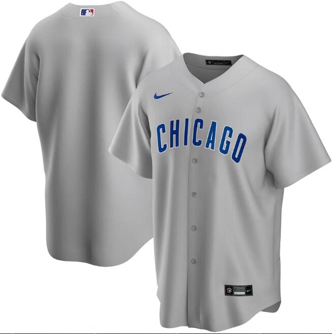 Men's Chicago Cubs Blank Grey MLB Cool Base Stitched Jersey