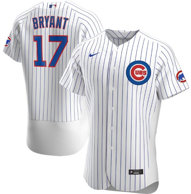 Men's Chicago Cubs #17 Kris Bryant White MLB Flex Base Stitched Jersey