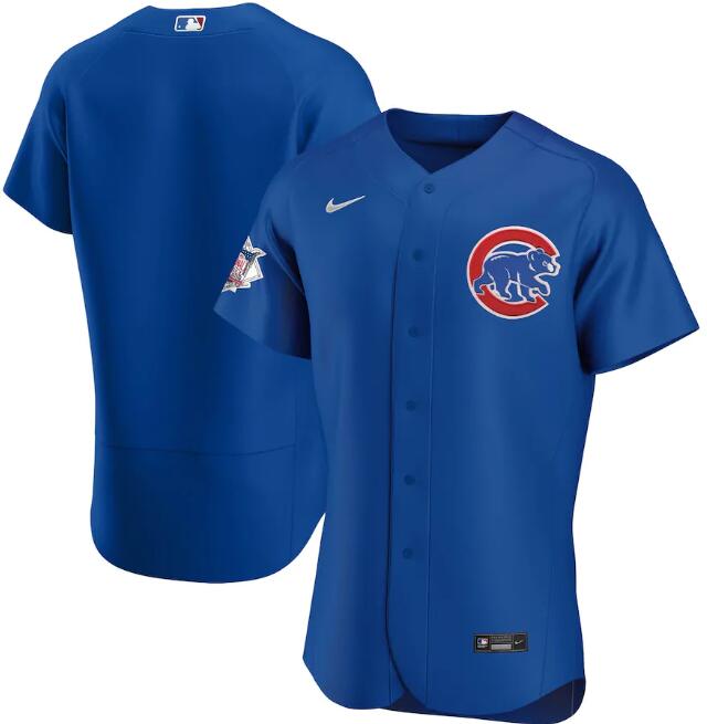 Men's Chicago Cubs Blank Blue MLB Flex Base Stitched Jersey