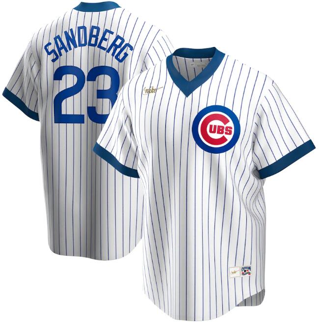Men's Chicago Cubs #23 Ryne Sandberg 2020 New White MLB Cool Base Stitched Jersey