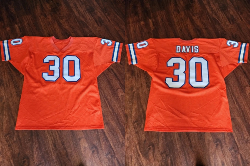 Men's Denver Broncos #30 TERREL DAVIS ORANGE Stitched Football Jersey