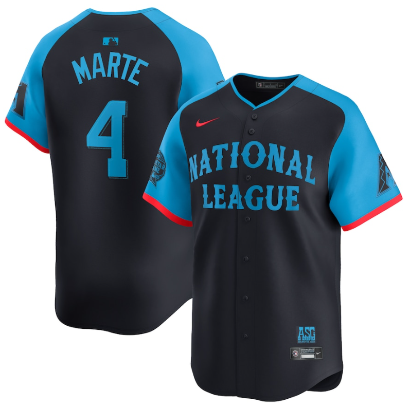 Men's National League #4 Ketel Marte Navy 2024 All-Star Limited Stitched Baseball Jersey