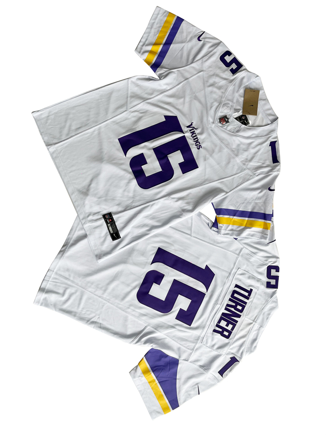 Men's Minnesota Vikings #15 Dallas Turner White 2024 Draft F.U.S.E Vapor Untouchable Limited Stitched Jersey Men's Minnesota Vikings #15 Dallas Turner White 2024 Draft F.U.S.E Vapor Untouchable Limited Stitched Jersey