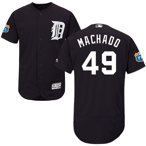 Tigers #49 Dixon Machado Navy Blue Flexbase Authentic Collection Stitched MLB Jersey