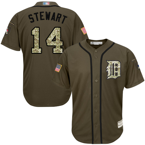 Tigers #14 Christin Stewart Green Salute to Service Stitched MLB Jersey