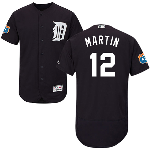 Tigers #12 Leonys Martin Navy Blue Flexbase Authentic Collection Stitched MLB Jersey