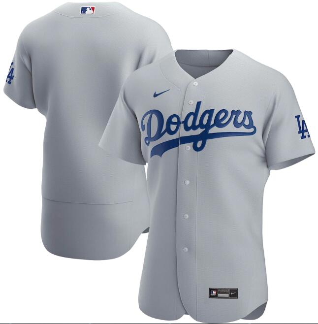 Men's Los Angeles Dodgers Blank Grey MLB Flex Base Stitched Jersey