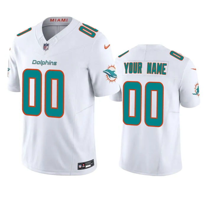 Men's Miami Dolphins Active Player Custom White 2023 F.U.S.E Vapor Limited Stitched Football Jersey