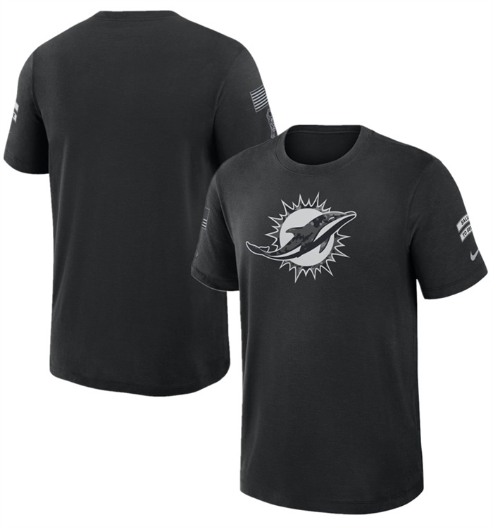 Men's Miami Dolphins Black 2026 Salute to Service Sideline Dri-FIT T-Shirt