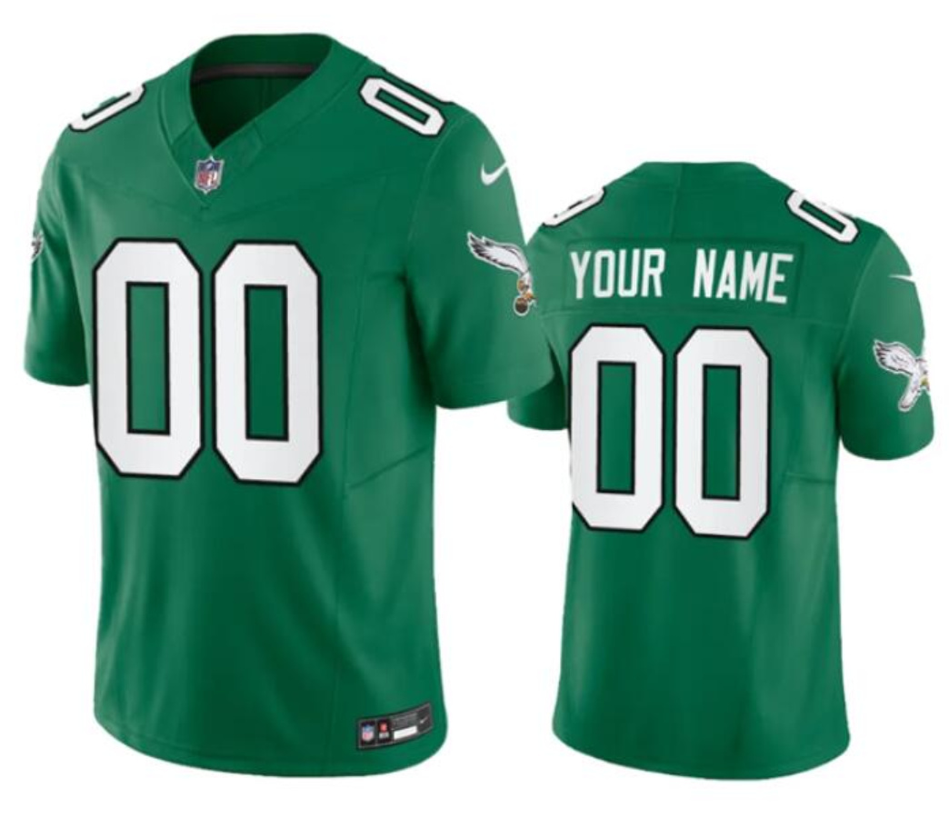 Men's Philadelphia Eagles Active Player Custom Green 2023 F.U.S.E Throwback Vapor Untouchable Limited Stitched Football Jersey