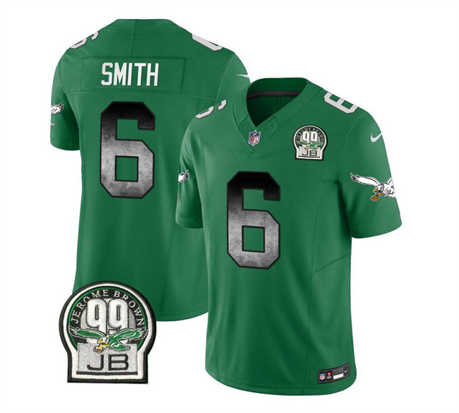 Men's Philadelphia Eagles #6 DeVonta Smith Green 2023 F.U.S.E. Throwback Vapor Untouchable Limited Stitched Football Jersey