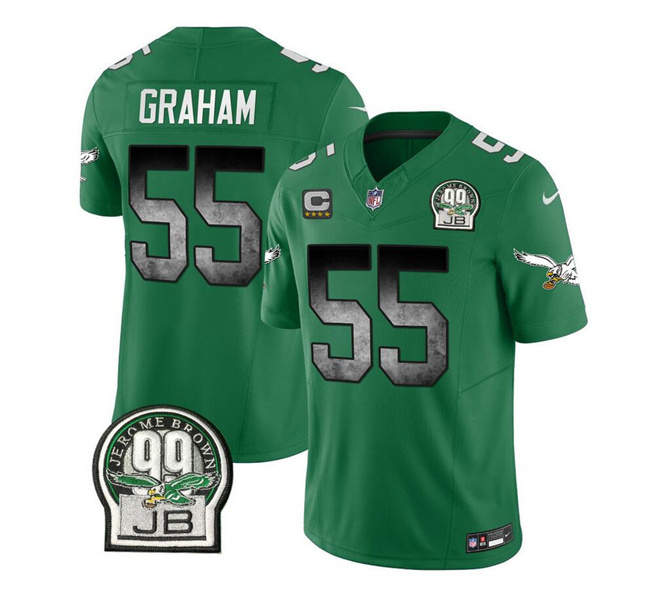 Men's Philadelphia Eagles #55 Brandon Graham Green 2023 F.U.S.E. With 4-star C Patch Throwback Vapor Untouchable Limited Stitched Football Jersey
