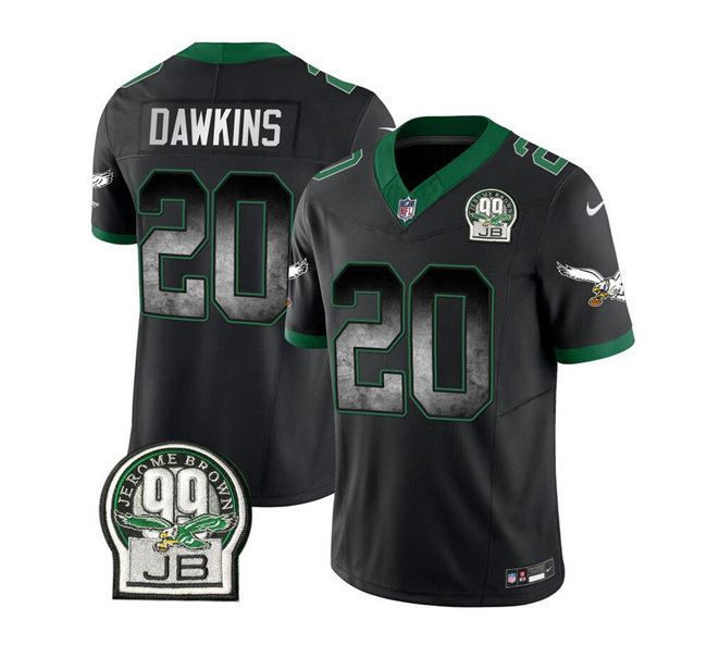 Men's Philadelphia Eagles #20 Brian Dawkins Black 2023 F.U.S.E. Throwback Vapor Untouchable Limited Stitched Football Jersey