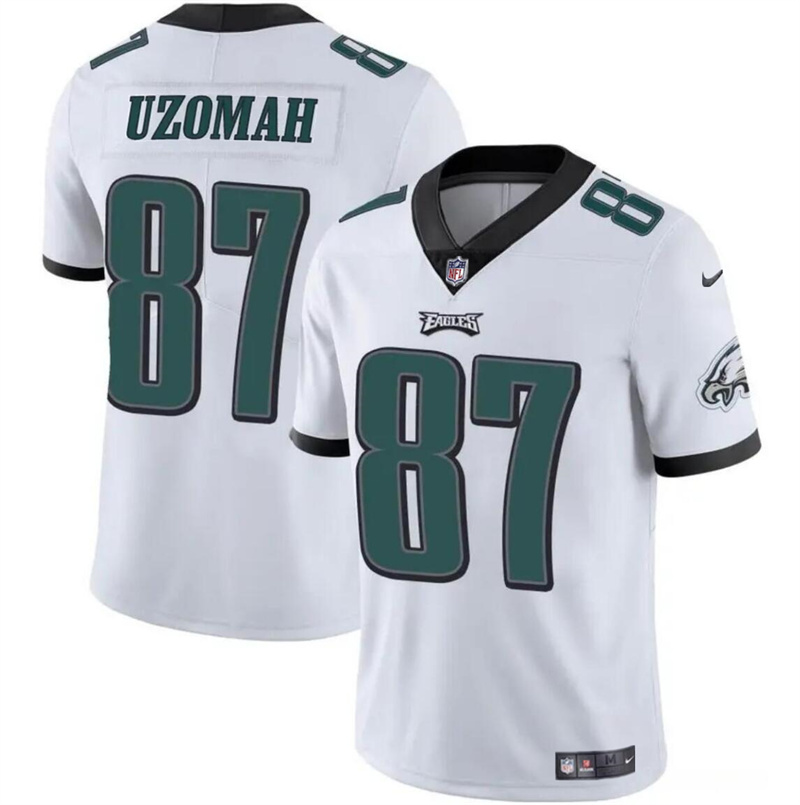 Men's Philadelphia Eagles #87 C.J. Uzomah White Vapor Untouchable Limited Stitched Football Jersey