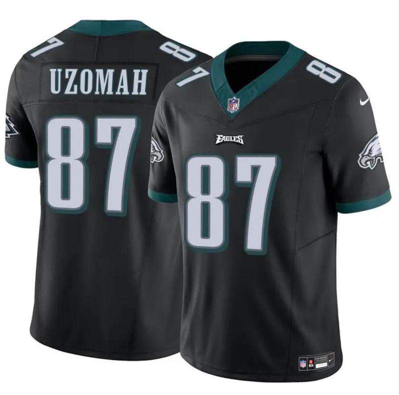 Men's Philadelphia Eagles #87 C.J. Uzomah Black 2023 F.U.S.E Vapor Untouchable Limited Stitched Football Jersey