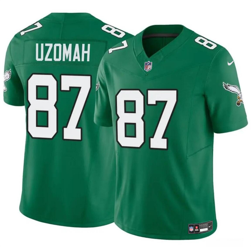 Men's Philadelphia Eagles #87 C.J. Uzomah Green 2023 F.U.S.E Vapor Untouchable Throwback Limited Stitched Football Jersey