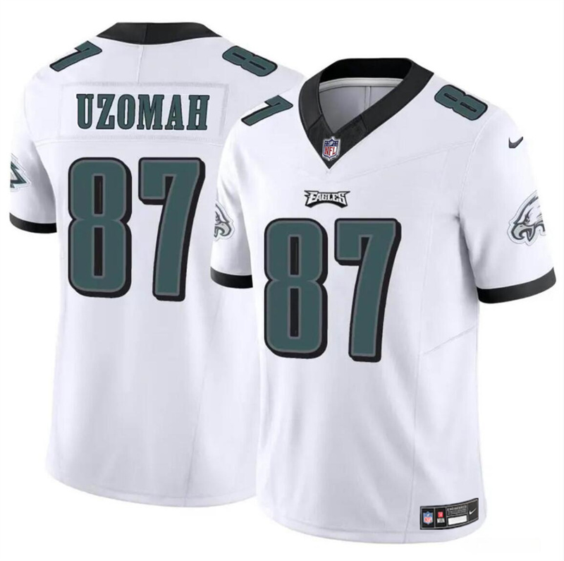 Men's Philadelphia Eagles #87 C.J. Uzomah White 2023 F.U.S.E Vapor Untouchable Limited Stitched Football Jersey