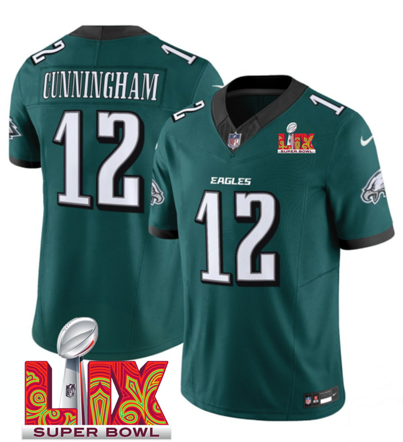 Men's Philadelphia Eagles #12 Randall Cunningham Green F.U.S.E. 24/25 Super Bowl LIX Vapor Untouchable Limited Stitched Football Jersey