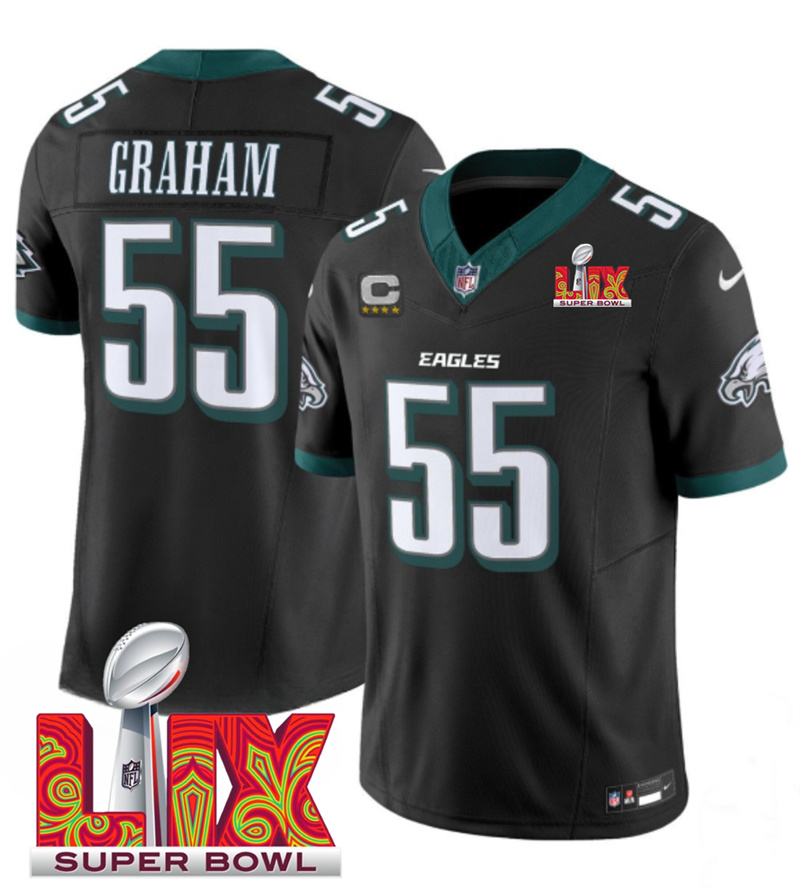 Men's Philadelphia Eagles #55 Brandon Graham Black F.U.S.E. 24/25 Super Bowl LIX Vapor Untouchable Limited Stitched Football Jersey