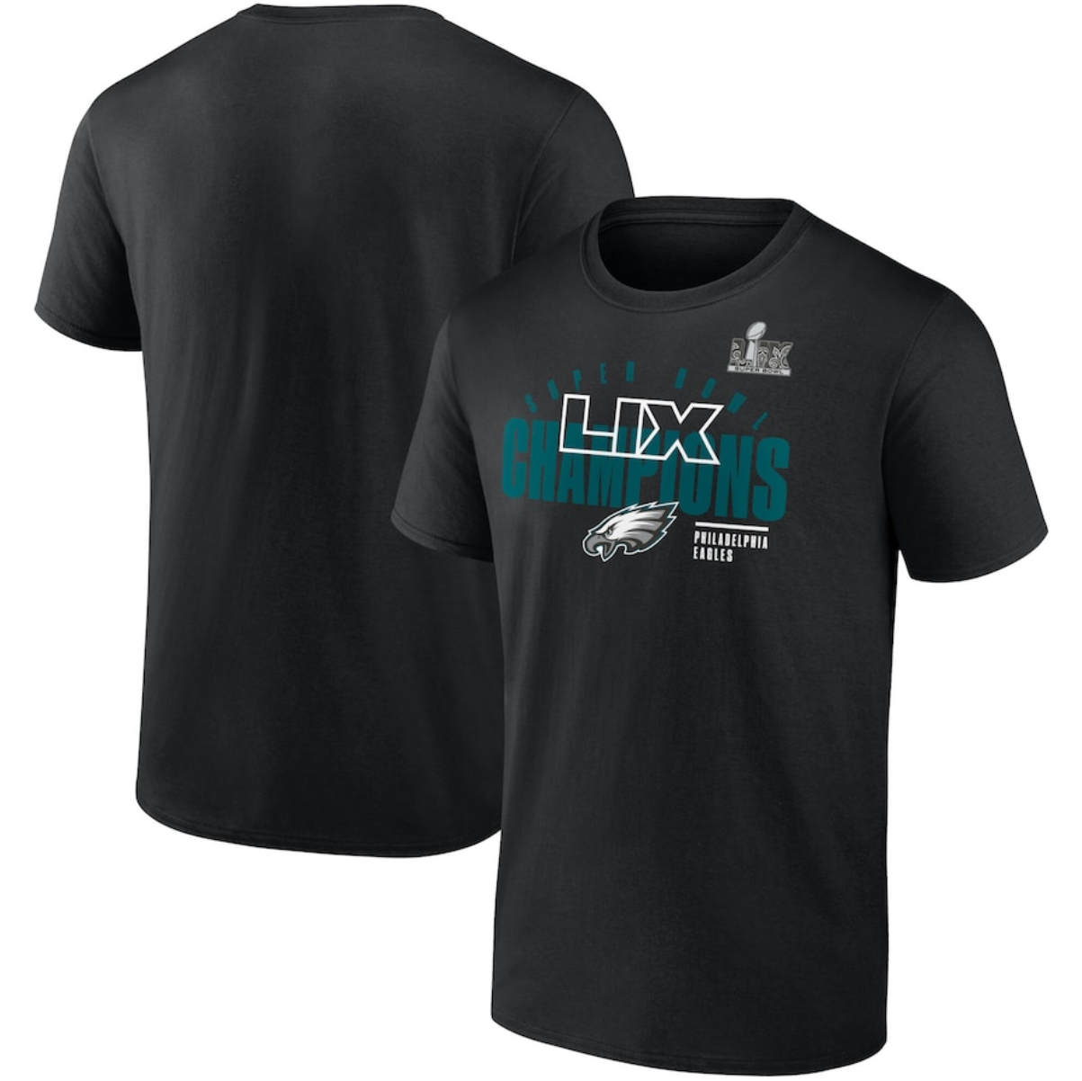 Men's Philadelphia Eagles Black Super Bowl LIX Champions Legacy Iconic Victory T-Shirt Men's Philadelphia Eagles Black Super Bowl LIX Champions Legacy Iconic Victory T-Shirt