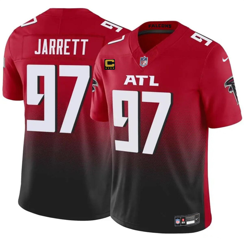 Men's Atlanta Falcons #97 Grady Jarrett Red/Black 2024 F.U.S.E With 4-Star C Patch Vapor Untouchable Limited Stitched Football Jersey Men's Atlanta Falcons #97 Grady Jarrett Red/Black 2024 F.U.S.E With 4-Star C Patch Vapor Untouchable Limited Stitched Football Jersey