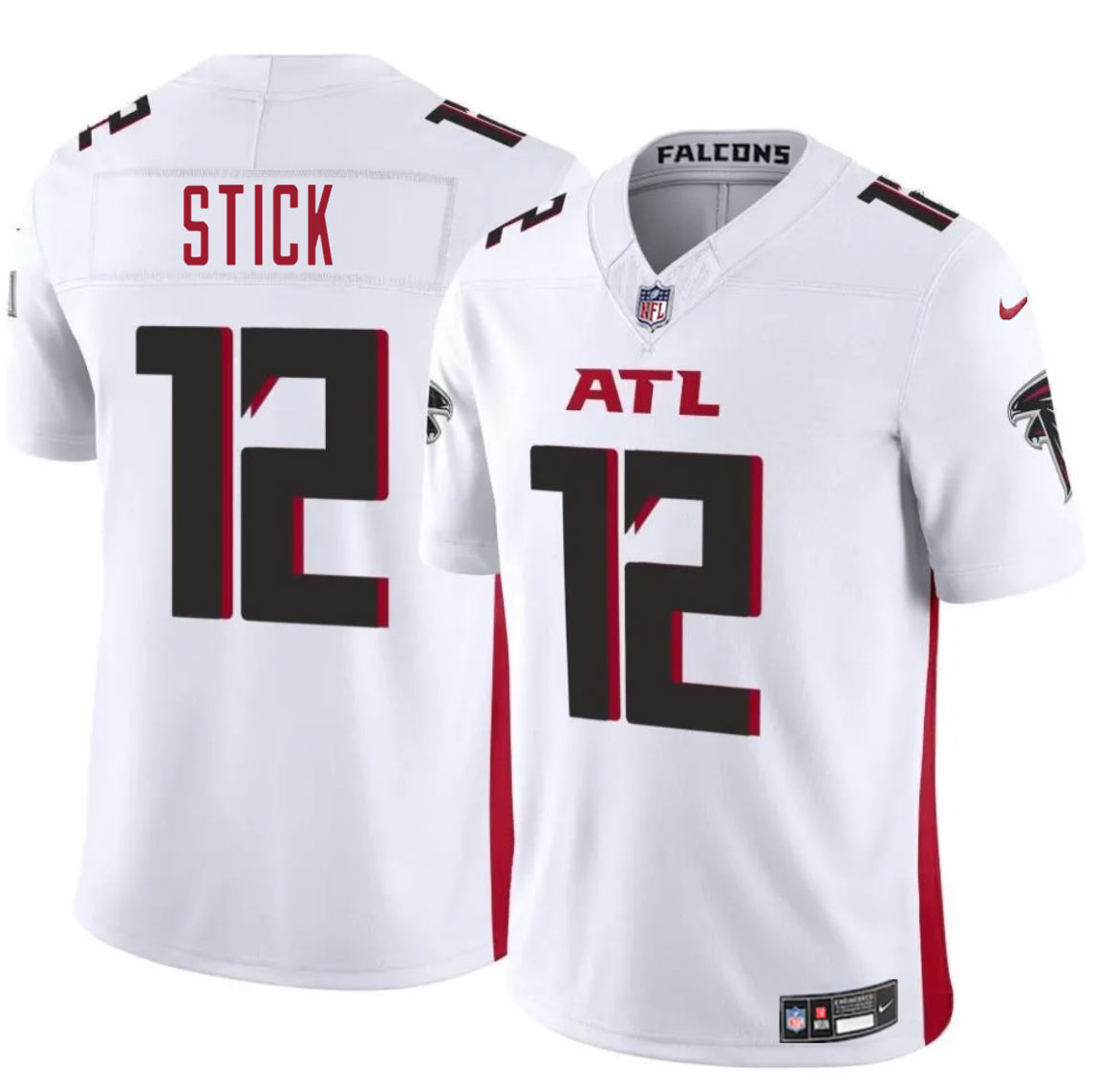 Men's Atlanta Falcons #12 Easton Stick White 2025 F.U.S.E. Vapor Untouchable Limited Stitched Football Jersey Men's Atlanta Falcons #12 Easton Stick White 2025 F.U.S.E. Vapor Untouchable Limited Stitched Football Jersey