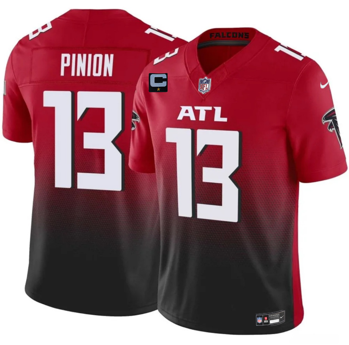 Men's Atlanta Falcons #13 Bradley Pinion Red/Black 2025 F.U.S.E With 1-Star C Patch Vapor Untouchable Limited Stitched Football Jersey